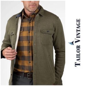 TAILOR VINTAGE - NWT - M Sz S - Sherpa Fleece Shirt Jacket/Forest Night Heather
